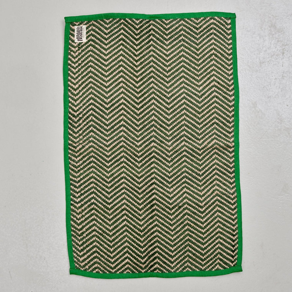 Løber 70 x 130 (zig-zag jute-grøn)