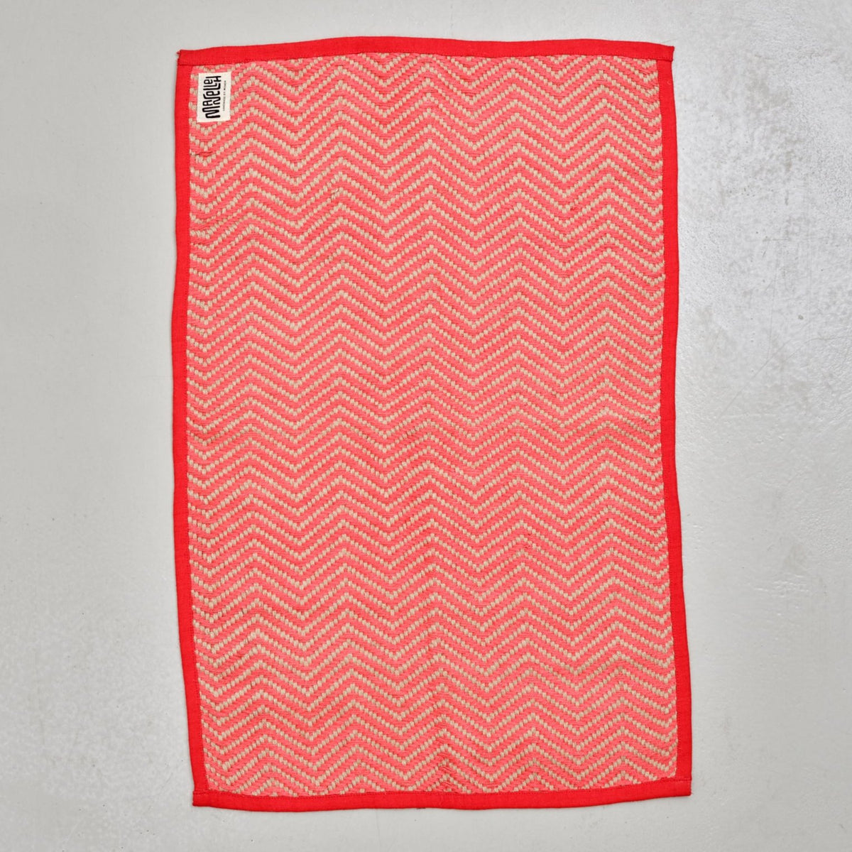Løber 70 x 130 (zig-zag jute-pink)