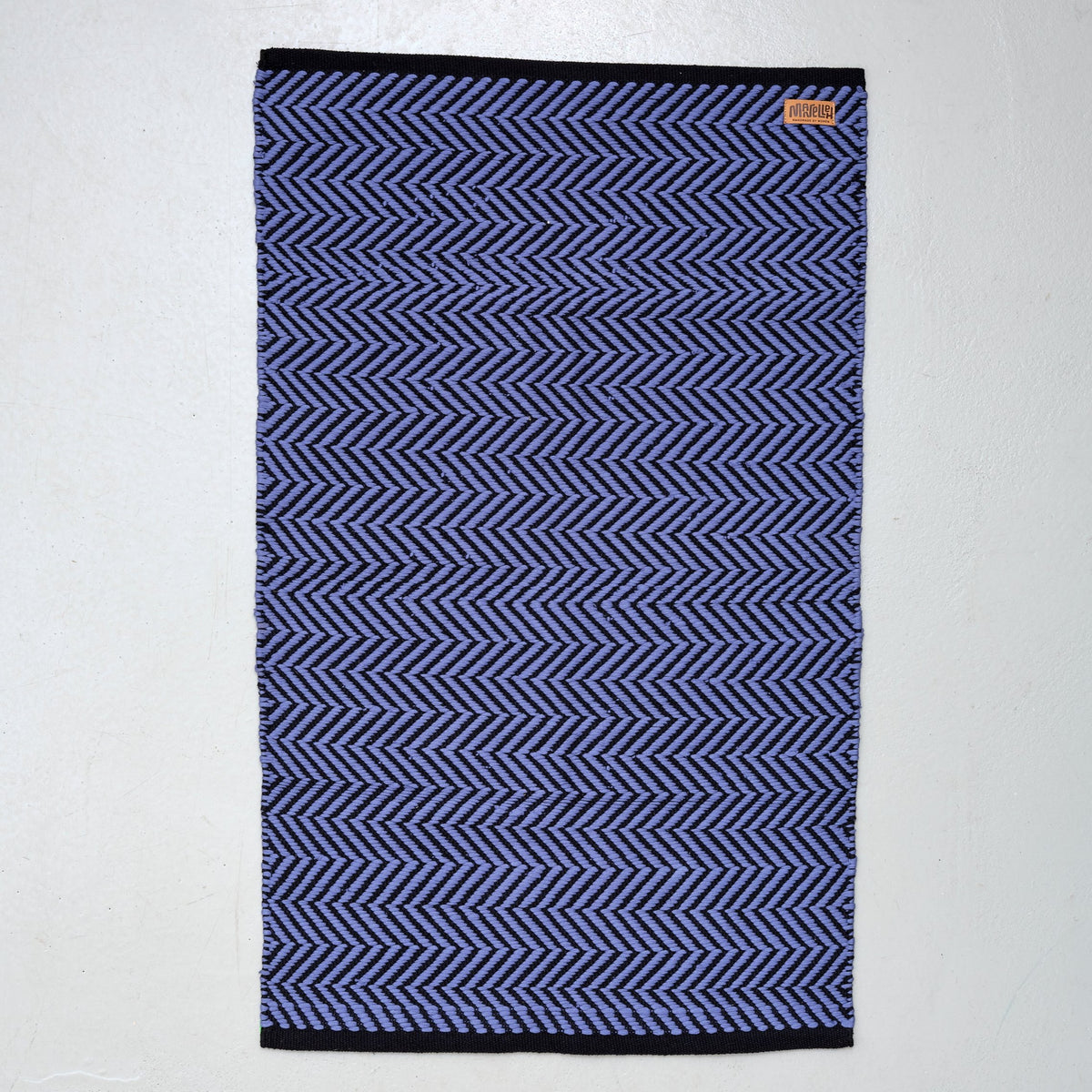 Dørmåtte 60x90 cm (zig-zag blå-sort)