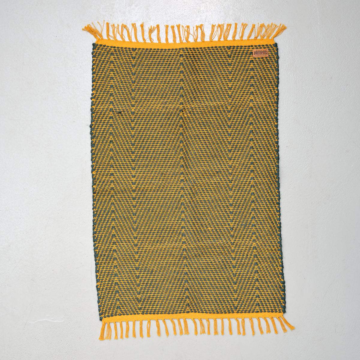 Dørmåtte 60 x 90 (gul-grøn zig-zag)