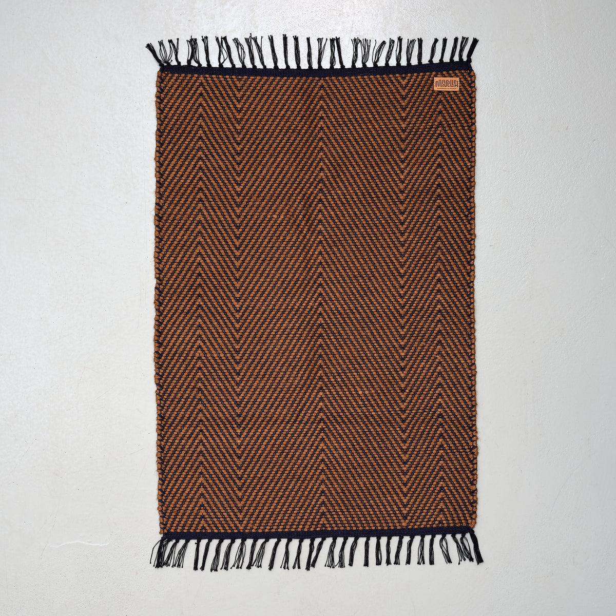 Dørmåtte 60 x 90 (brun-blå zig-zag)