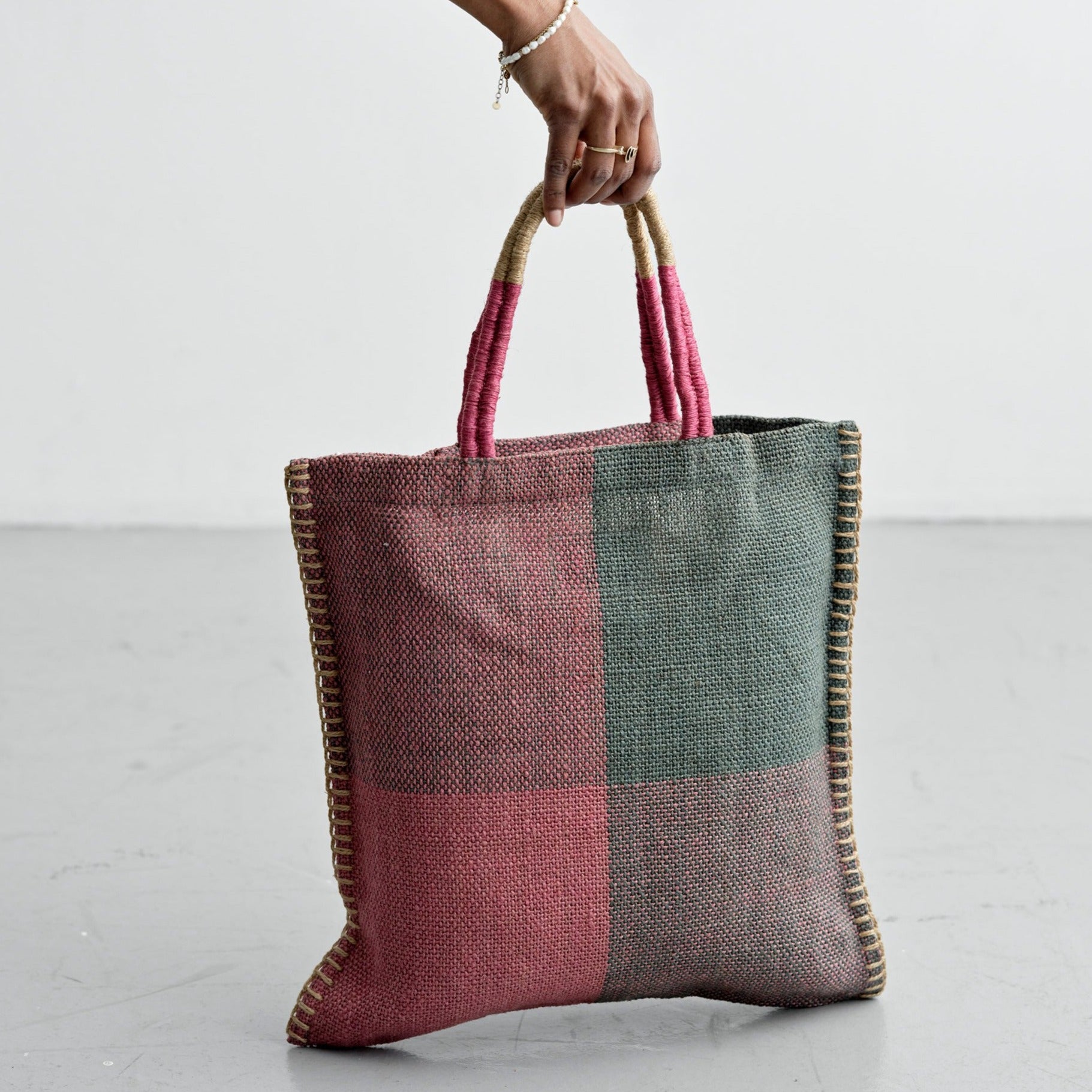 Shopper (checkered pink-grey)