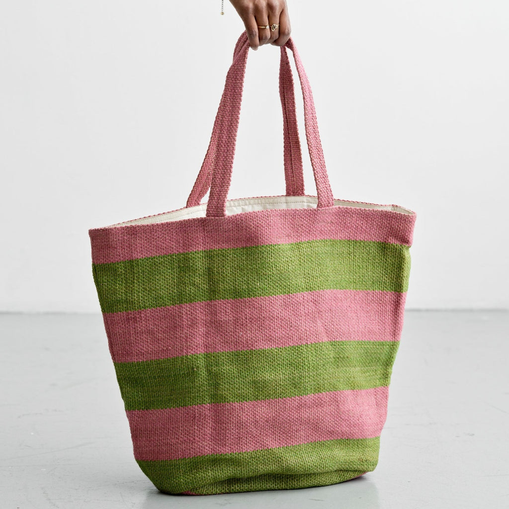Weekendtaske (lyserød og grøn)