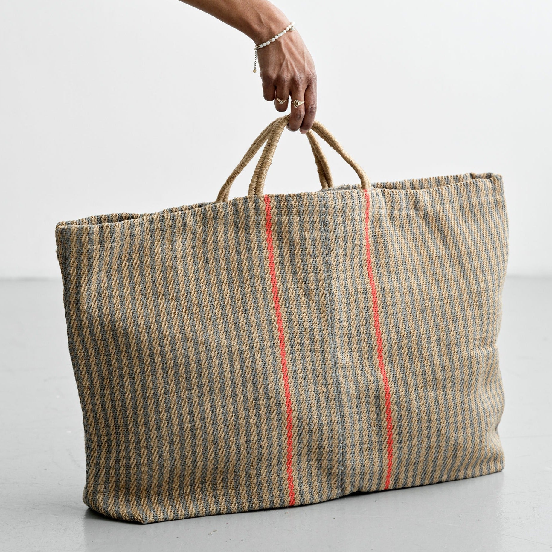 Weekend bag (striped wide model large)