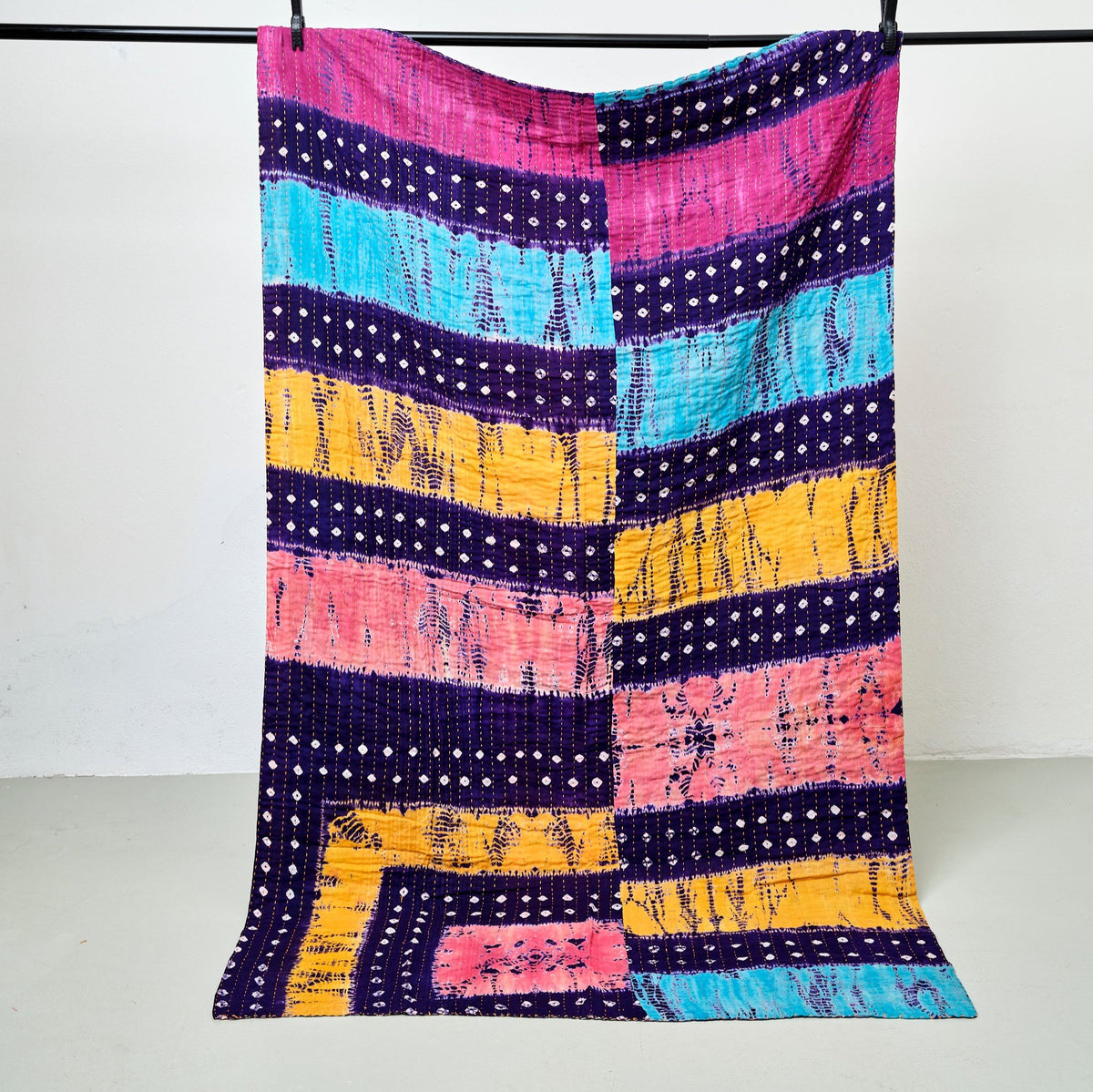 Unika sari kantha tæppe 120 x 200 cm