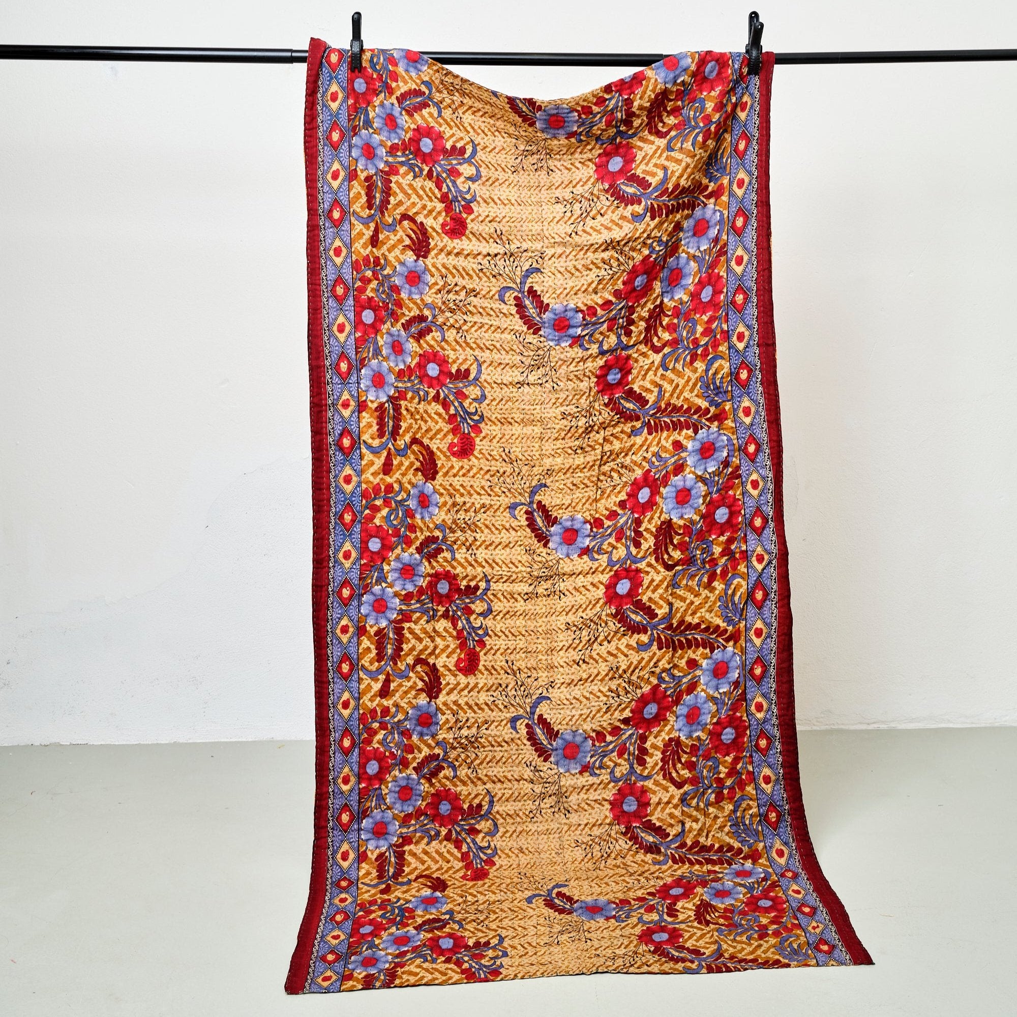 Unika sari kantha tæppe 100 x 200 cm