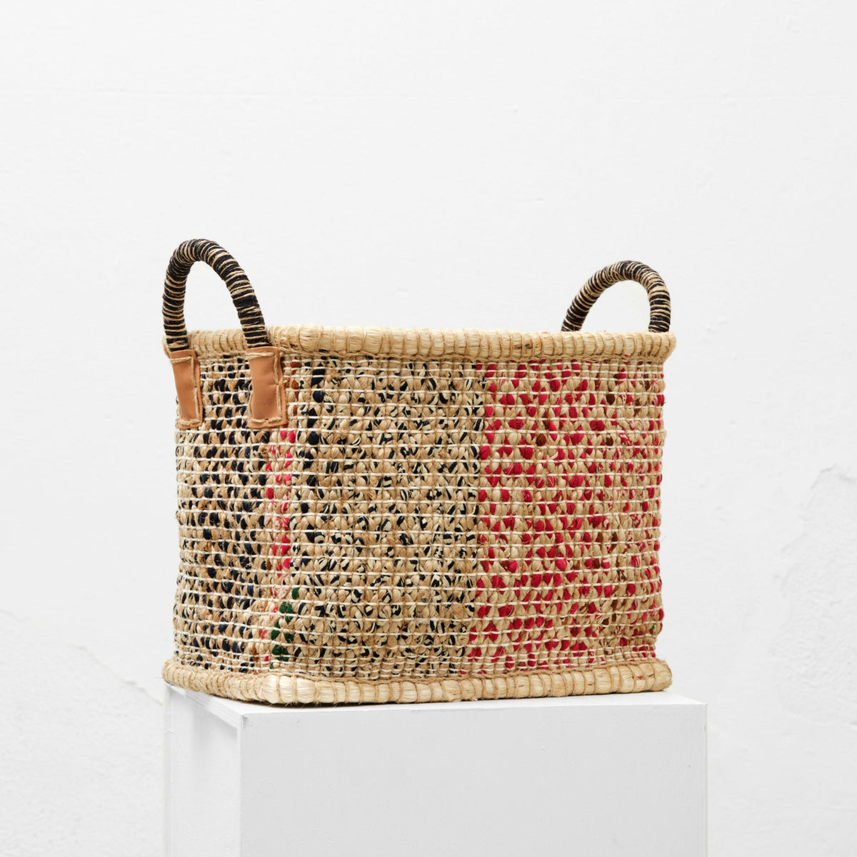 Jute og sari kurv (medium)
