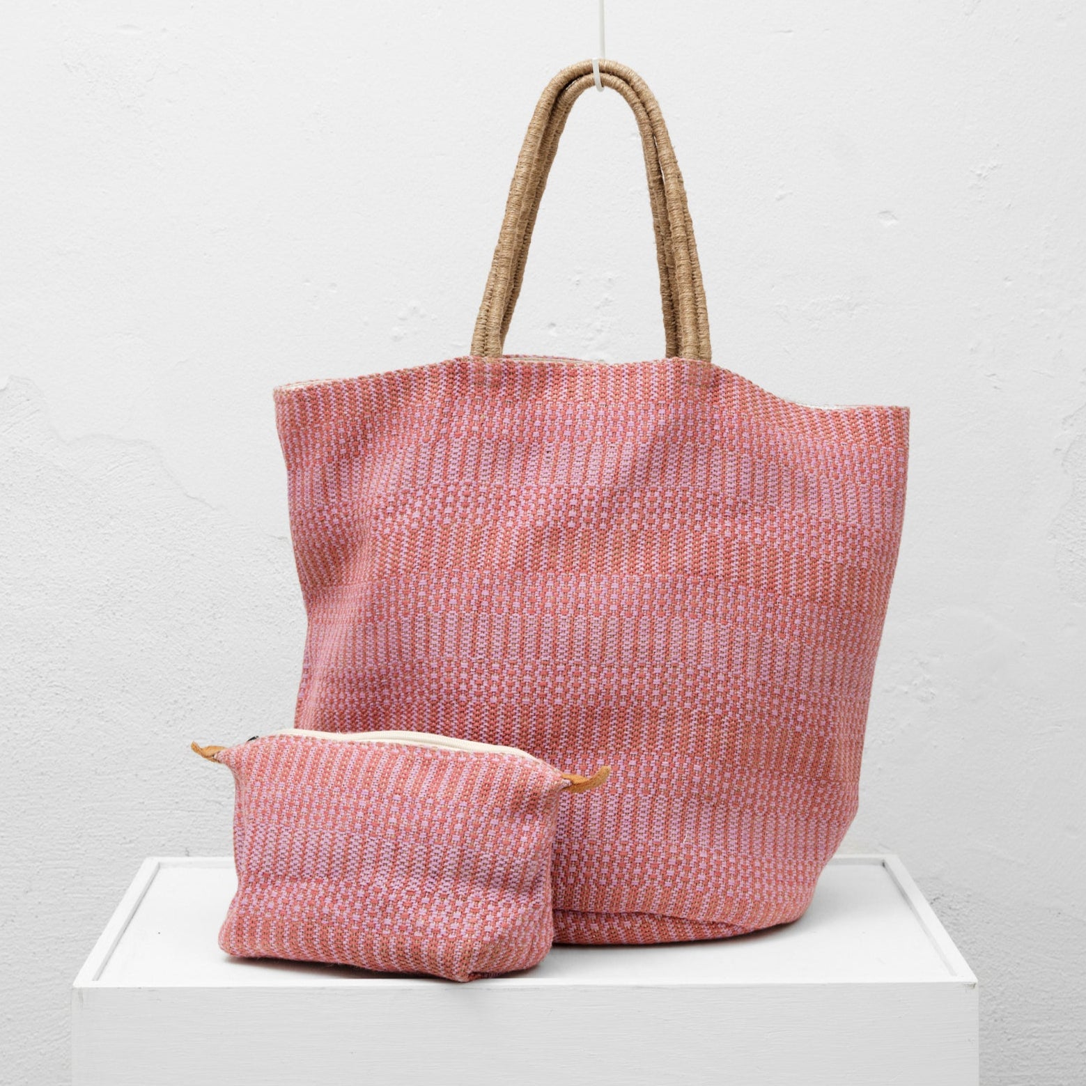 Jute toiletpung (lyserød)