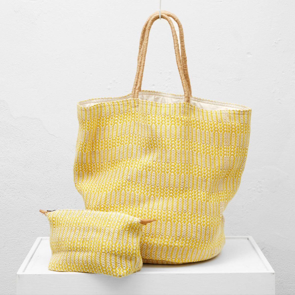 Weekendtaske (gul jute)