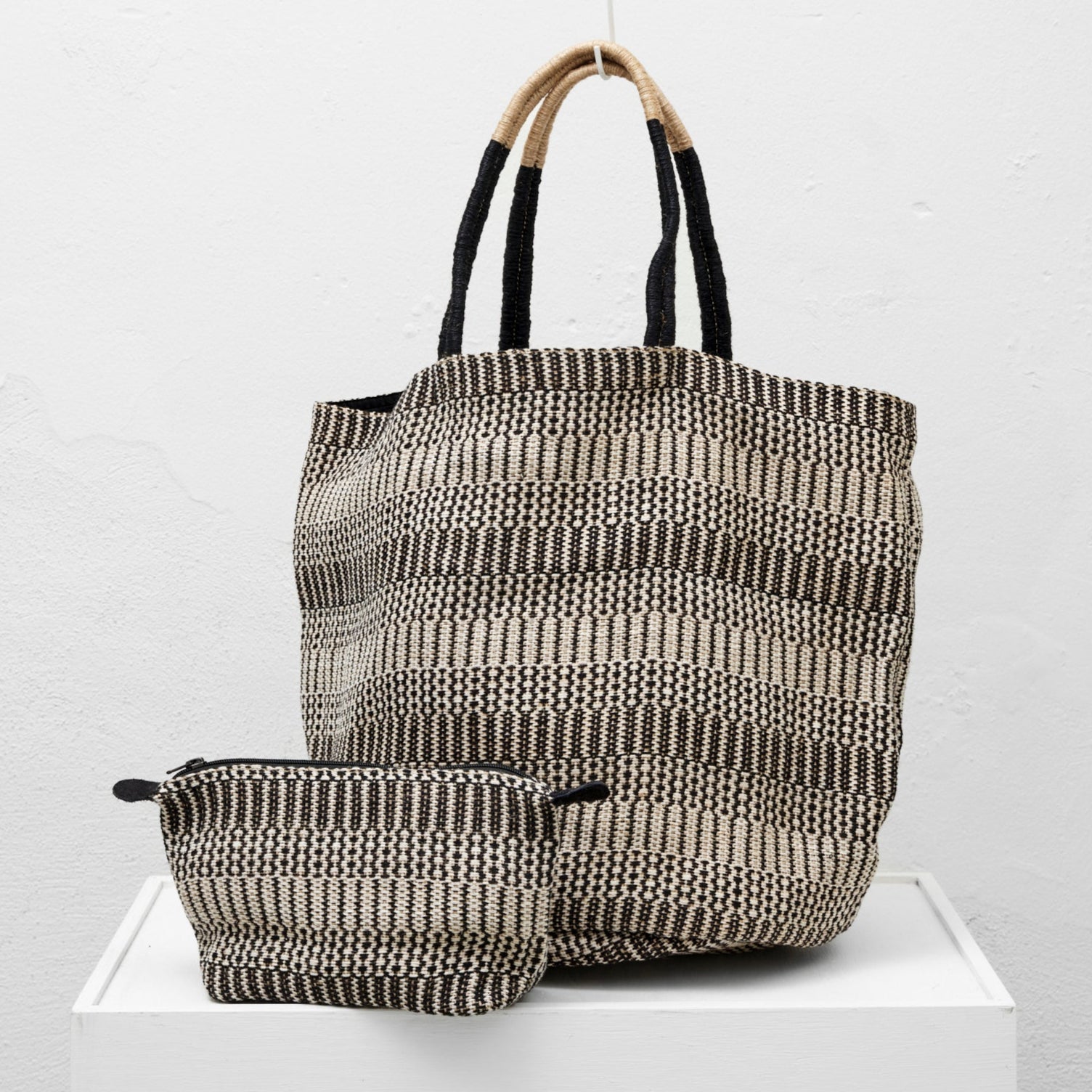 Weekendtaske (sort jute)