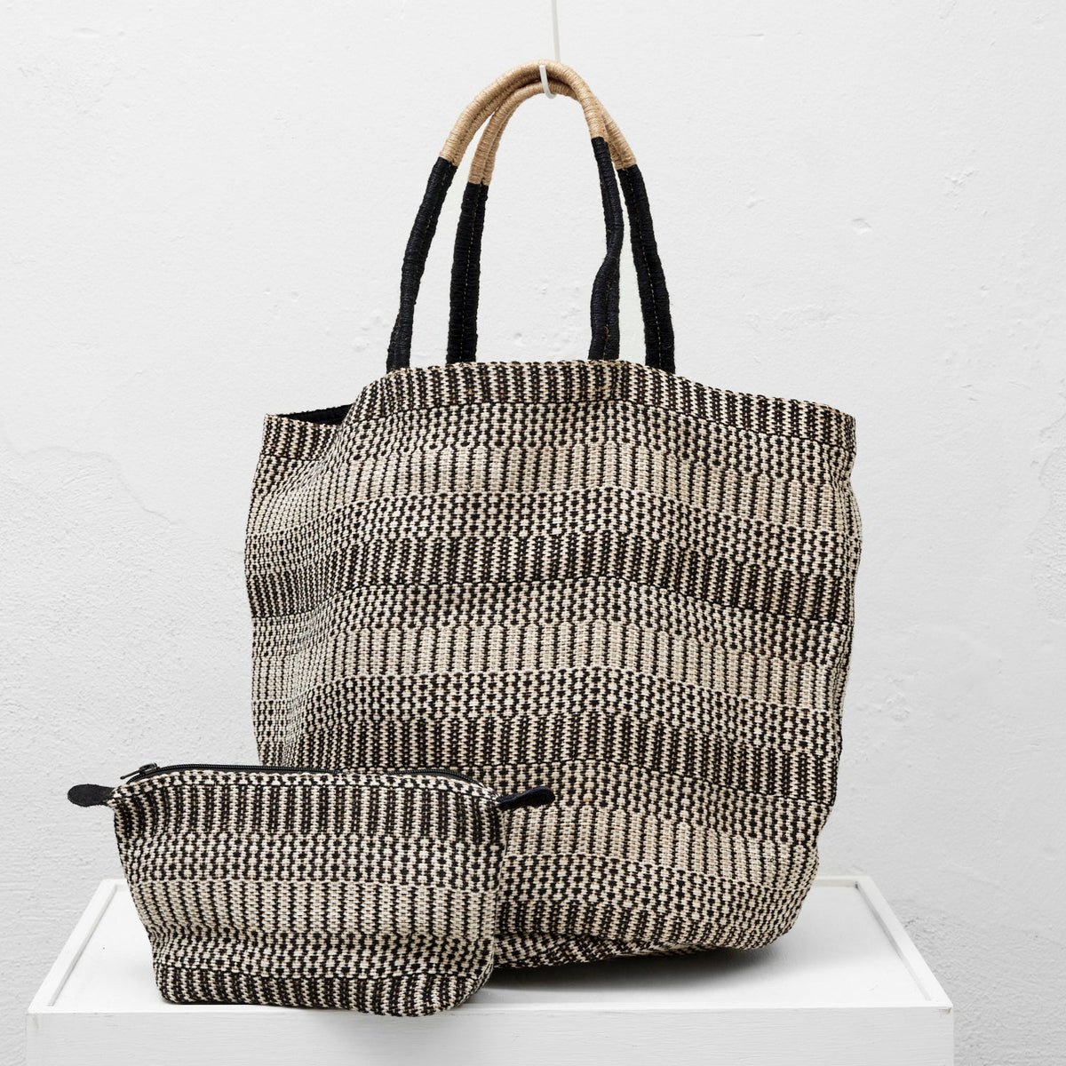 Weekendtaske (sort jute)