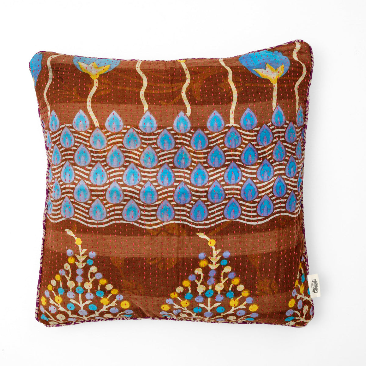 Unika kantha sari bomuldspude 50 x 50