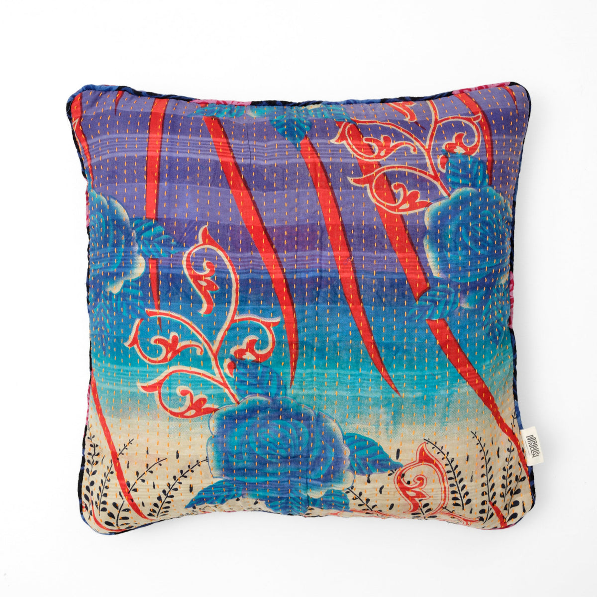 Unika kantha sari bomuldspude 50 x 50