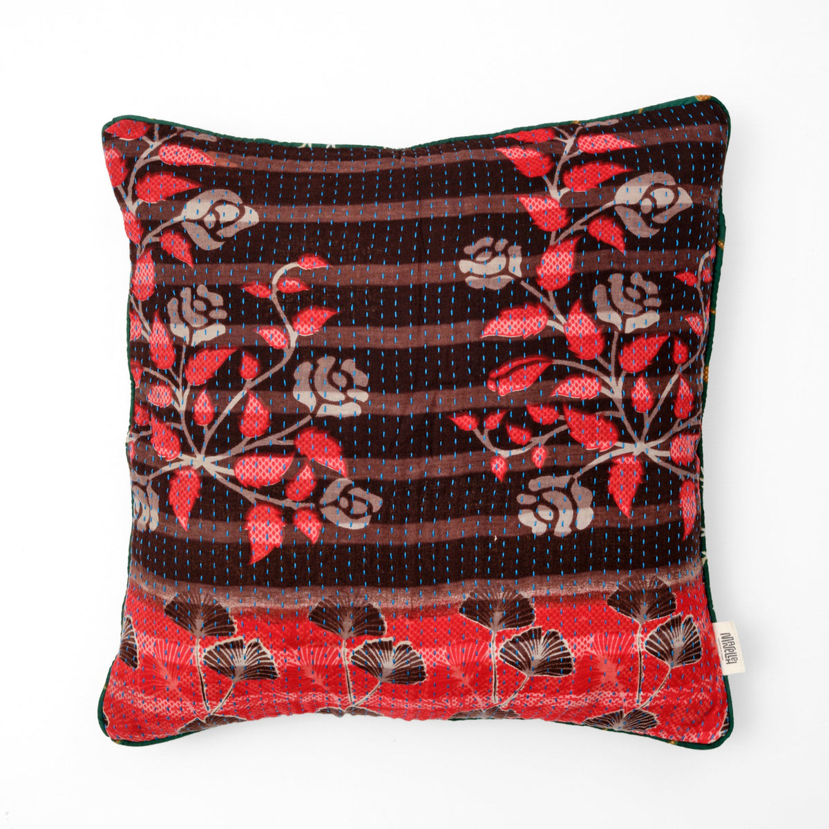 Unika kantha sari bomuldspude 50 x 50