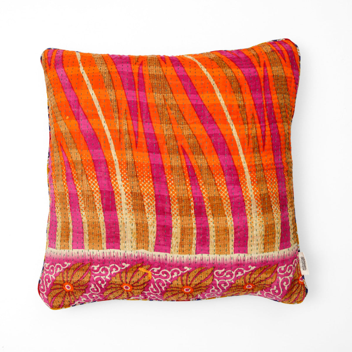 Unika kantha sari bomuldspude 50 x 50