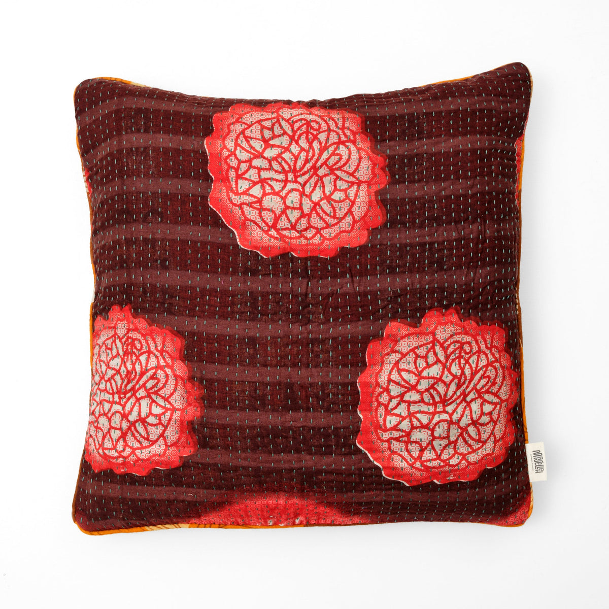Unika kantha sari bomuldspude 50 x 50