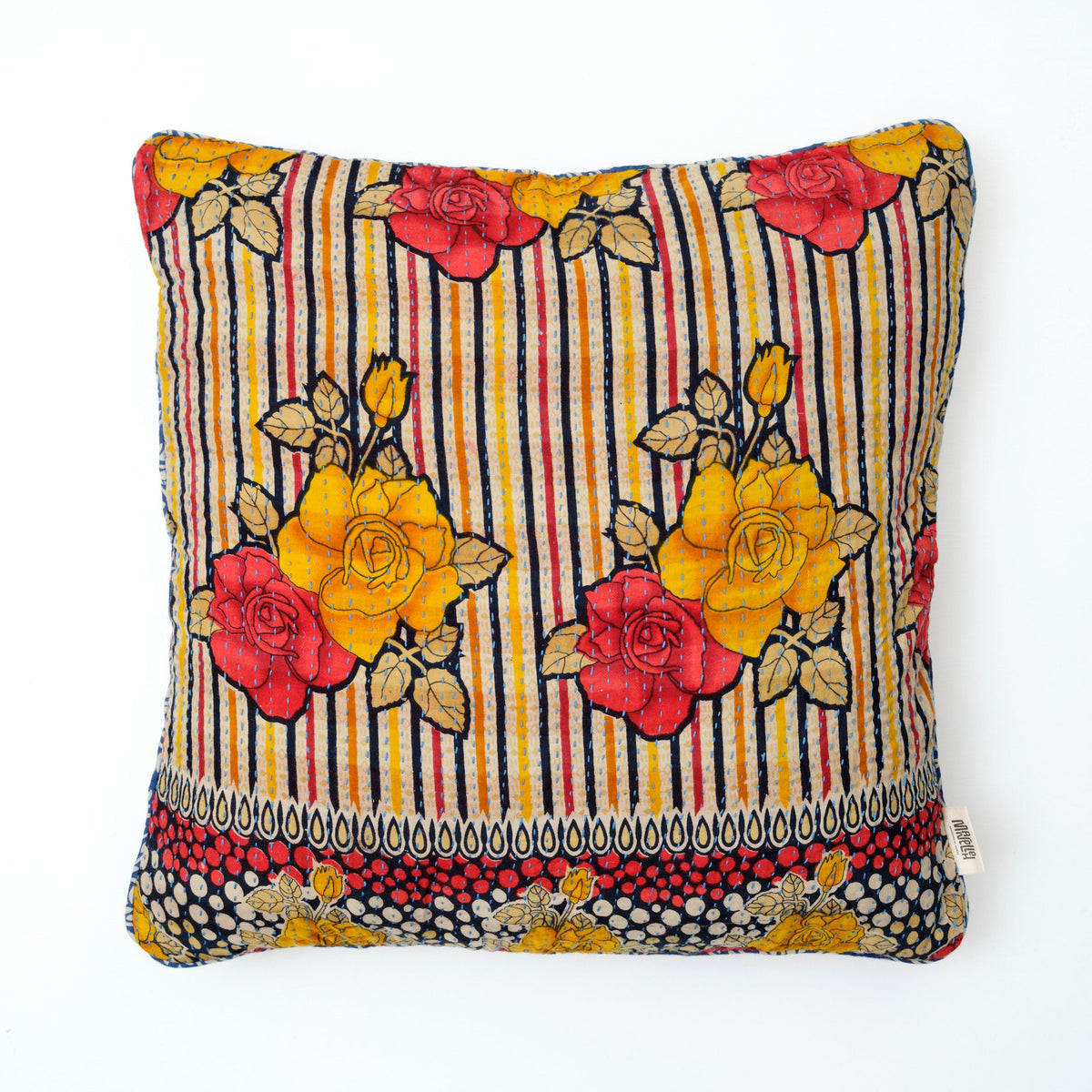 Unika kantha sari bomuldspude 50 x 50