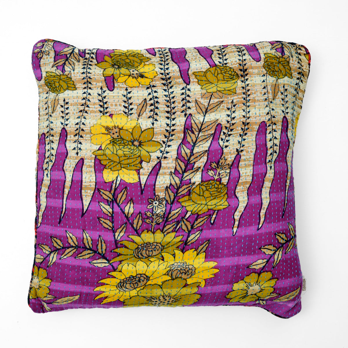 Unika kantha sari bomuldspude 60 x 60