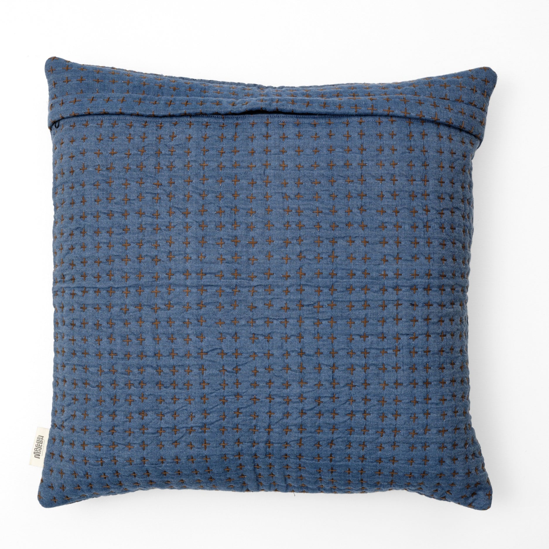 Quiltet pude 50 x 50 (Blå)