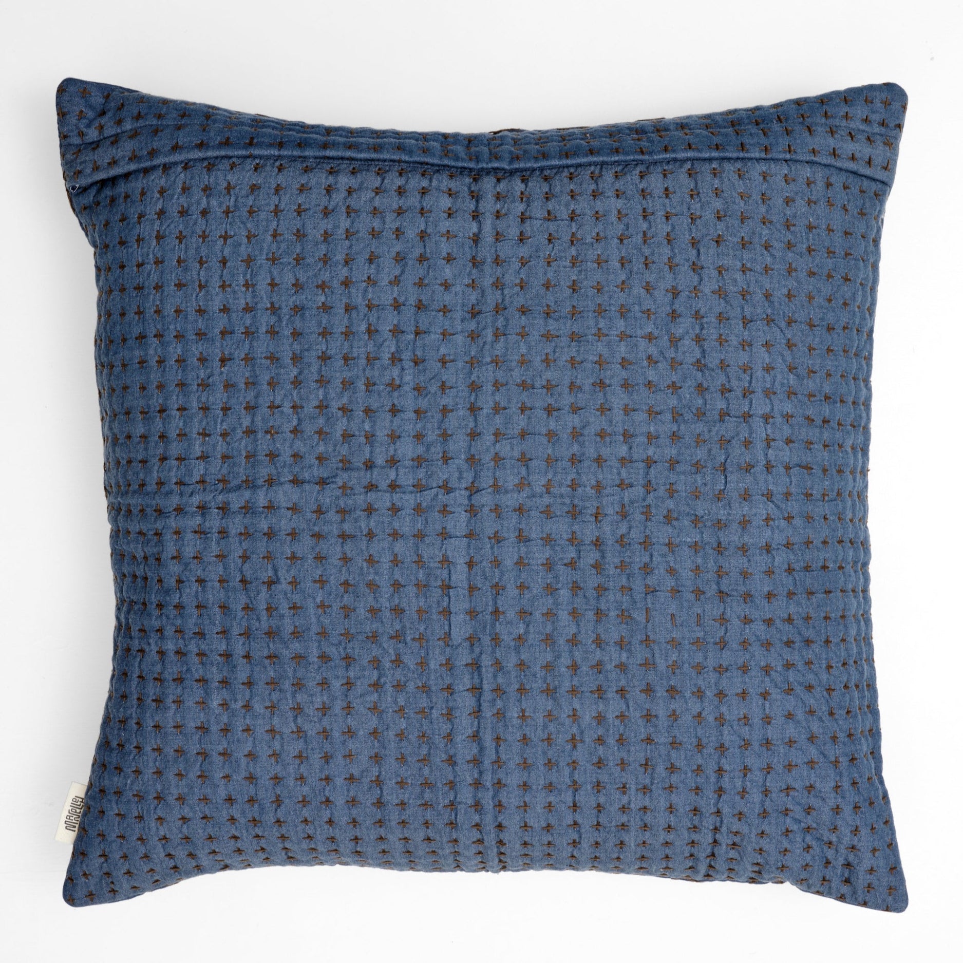 Quiltet pude 60 x 60 (Blå m. fugl)