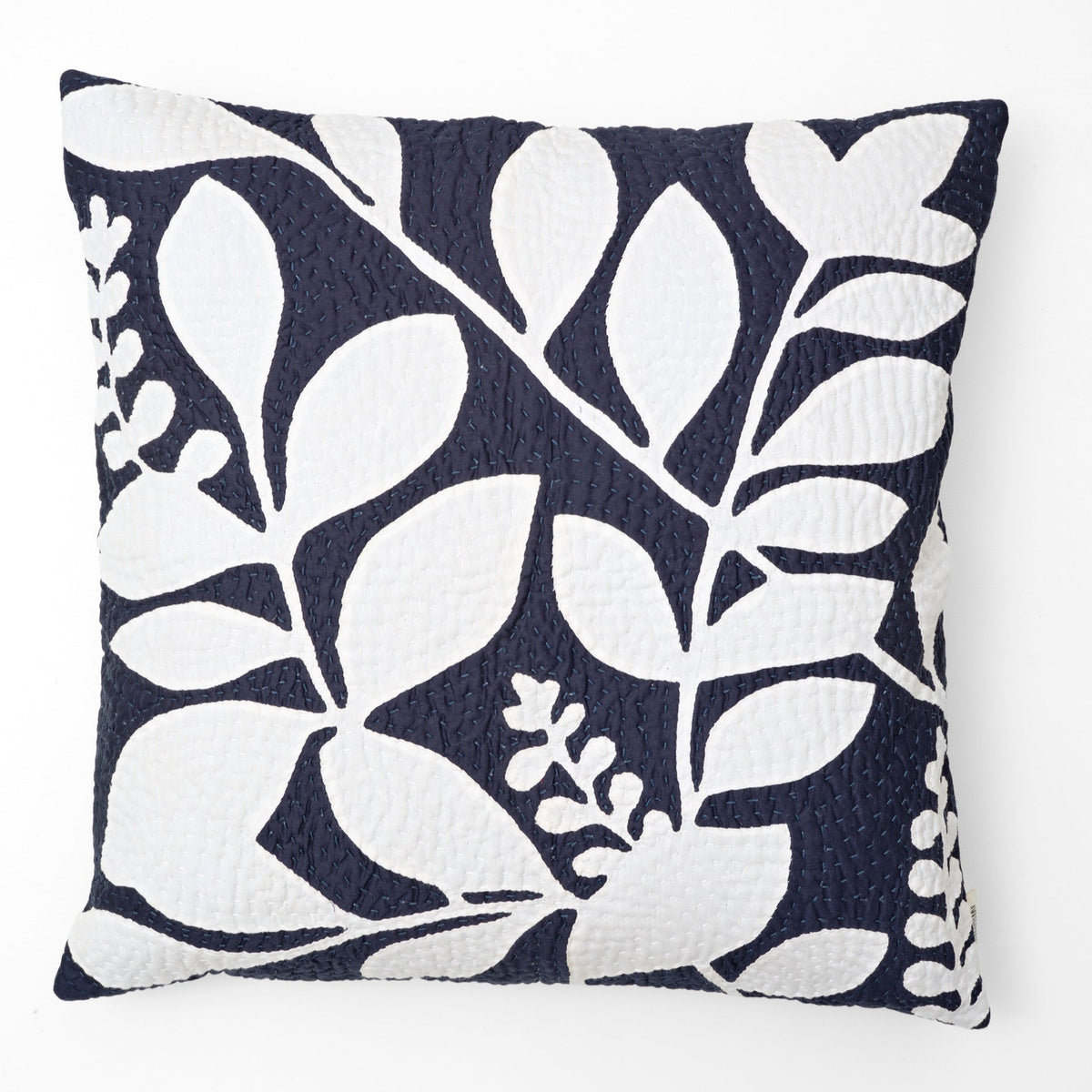 Quiltet pude 60 x 60 (Navy m. blade)