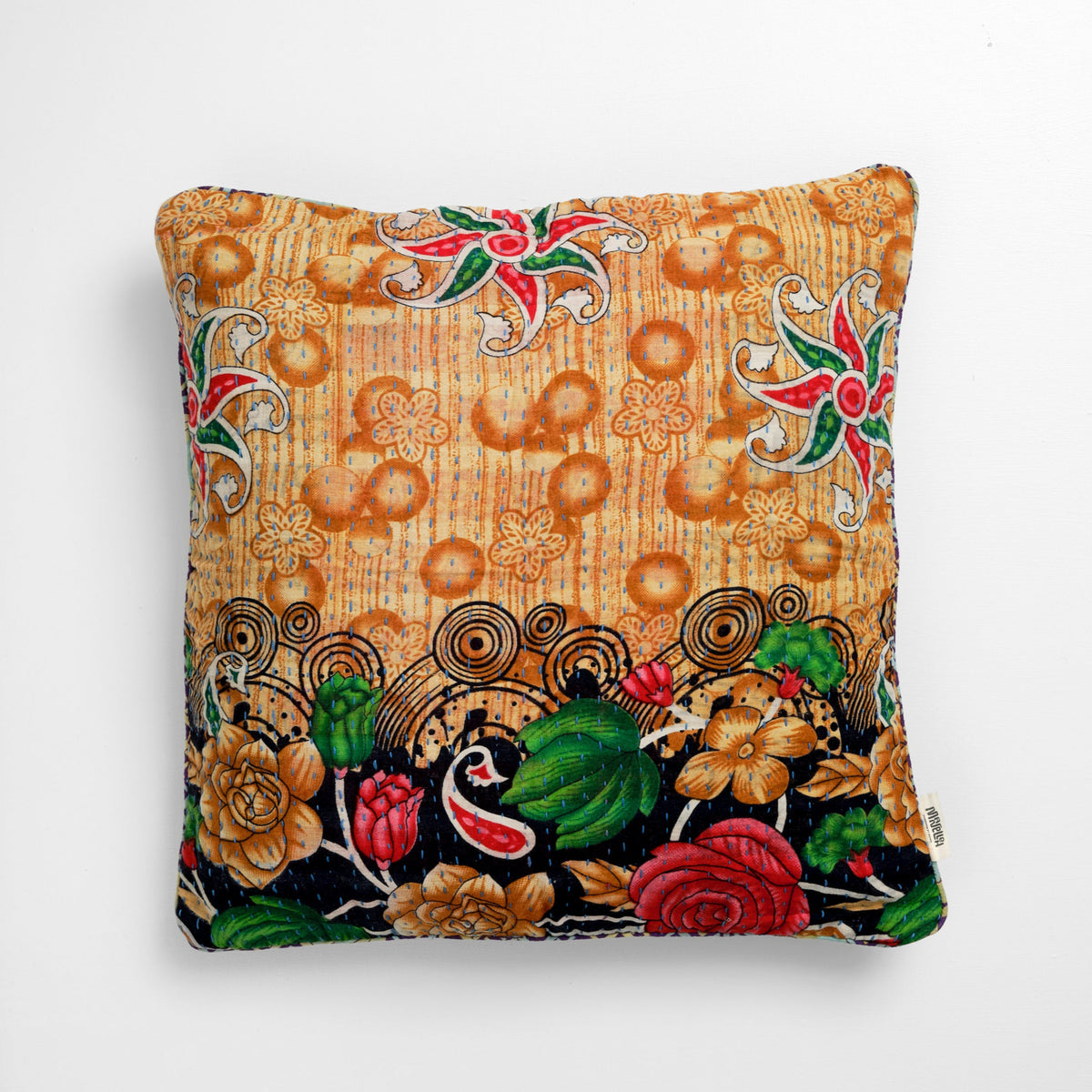 Unika kantha sari bomuldspude 50 x 50