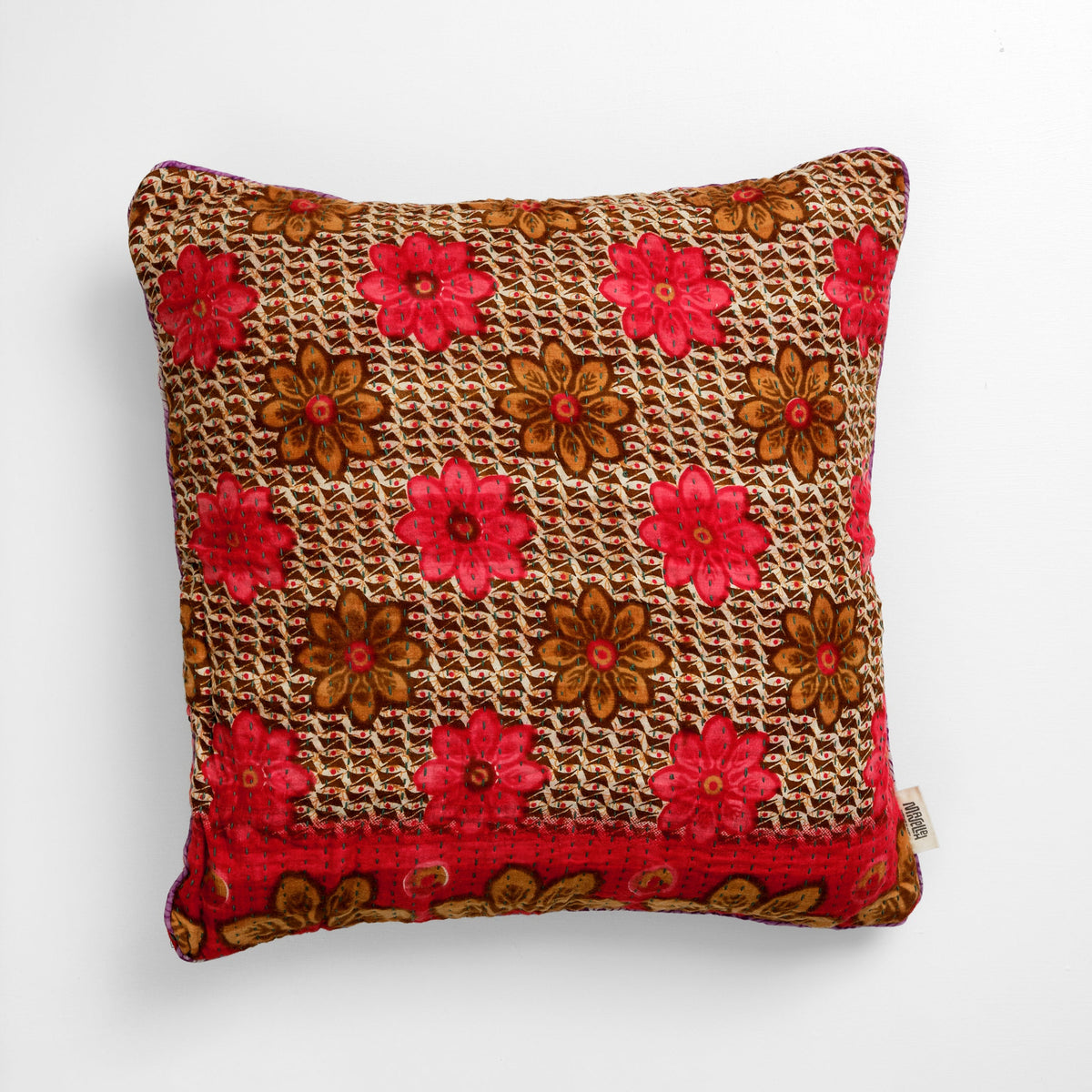 Unika kantha sari bomuldspude 50 x 50