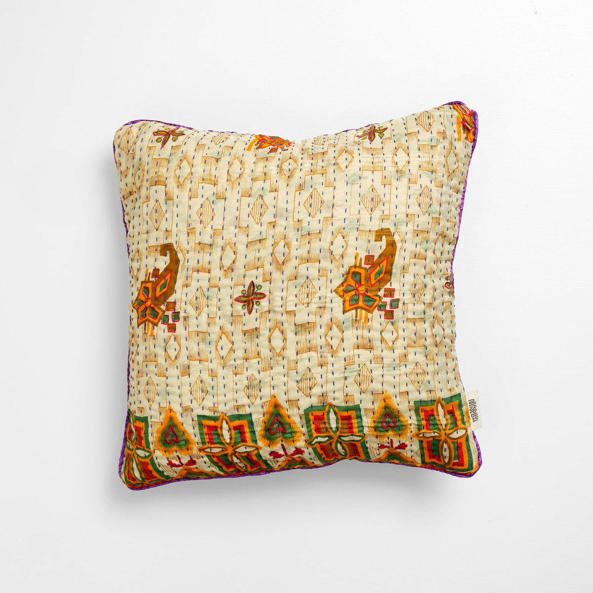Unika kantha sari silkepude 40 x 40 cm