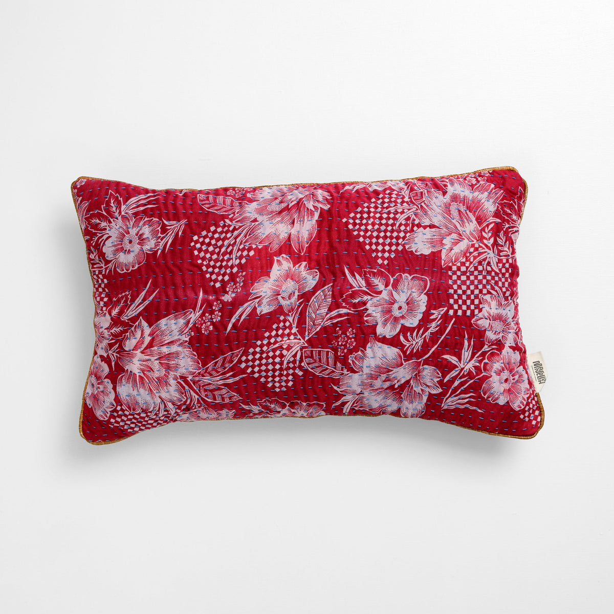 Unika kantha sari silkepude 30 x 50 cm