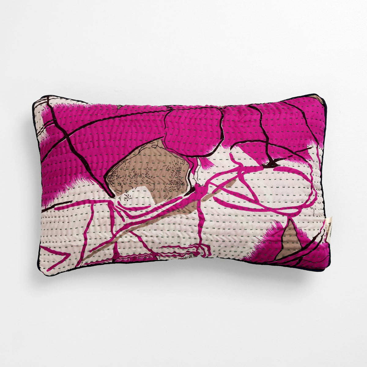 Unika kantha sari silkepude 30 x 50 cm
