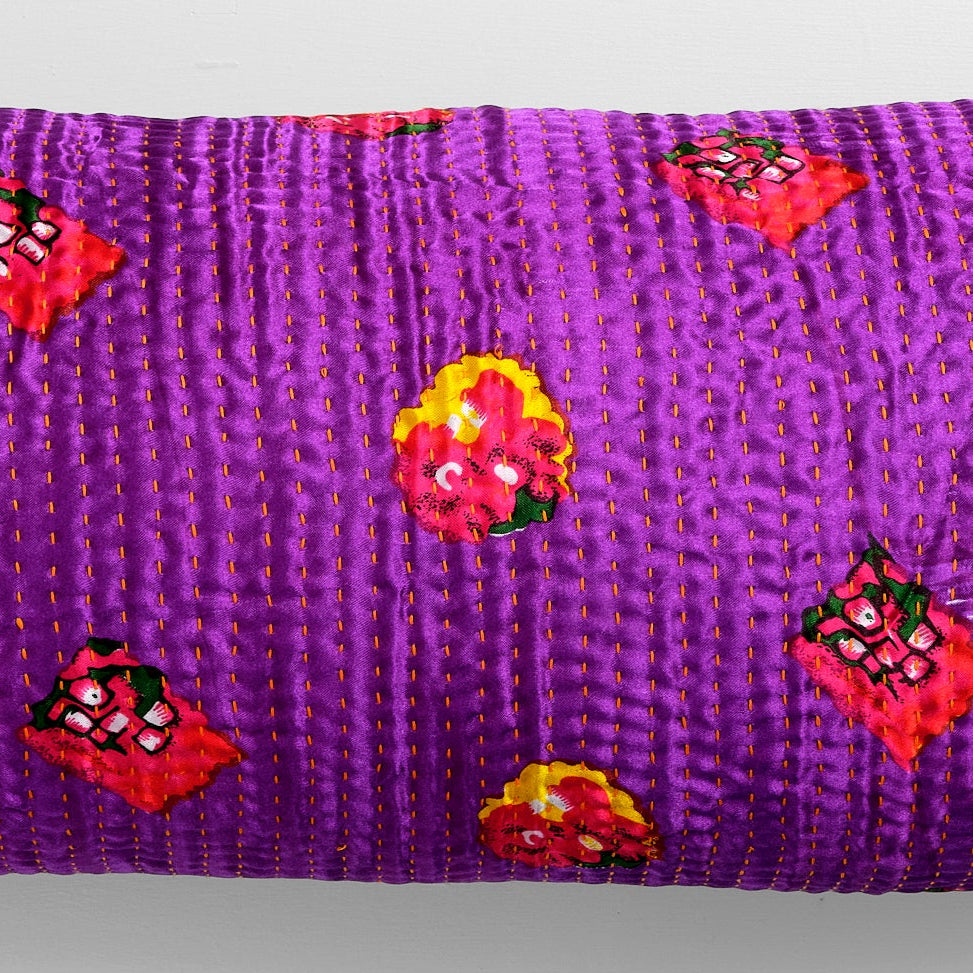 Unique kantha sari cotton pillow 60 x 60