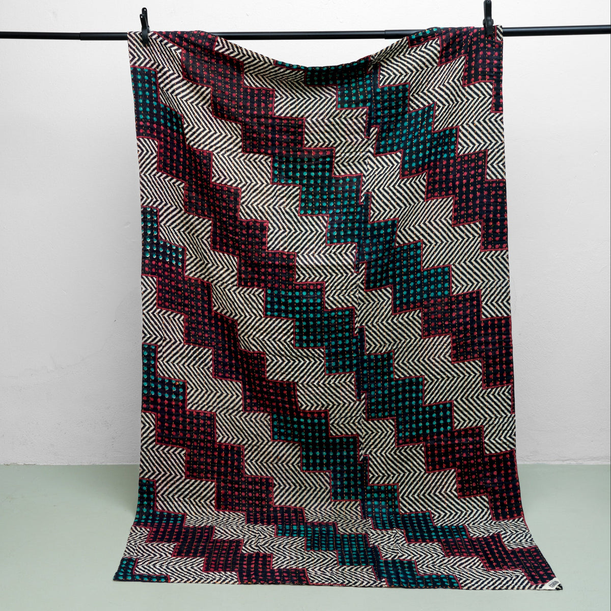Unika sari kantha tæppe 120 x 200 cm