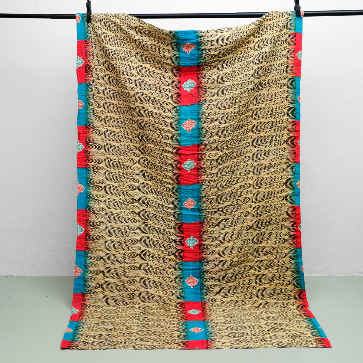 Unika sari kantha tæppe 120 x 200 cm
