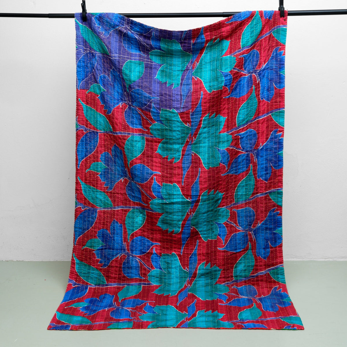 Unika sari kantha tæppe 120 x 200 cm