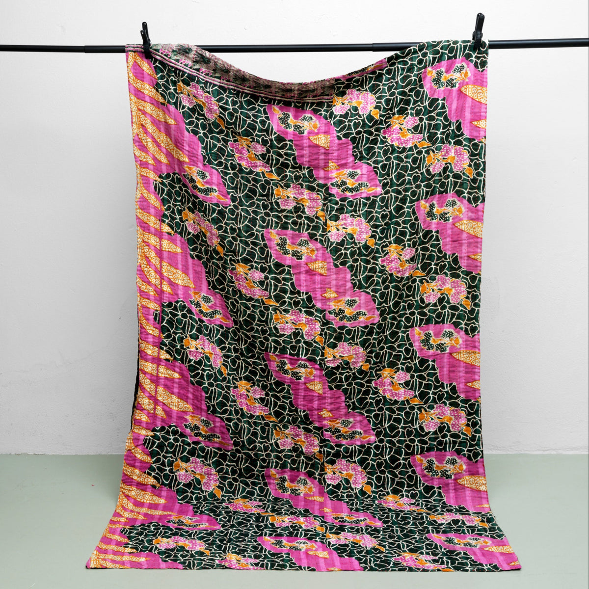 Unika sari kantha tæppe 120 x 200 cm