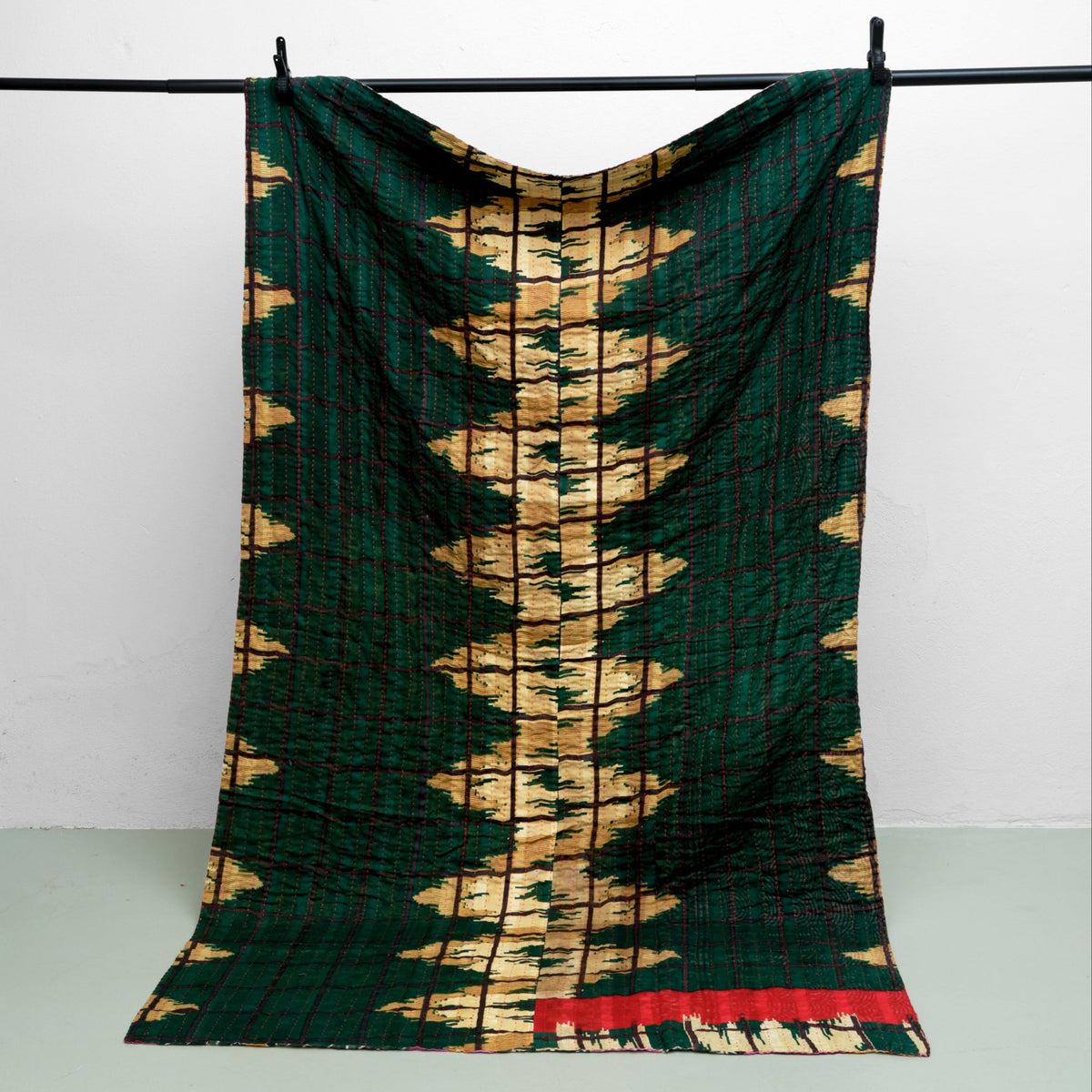 Unika sari kantha tæppe 120 x 200 cm