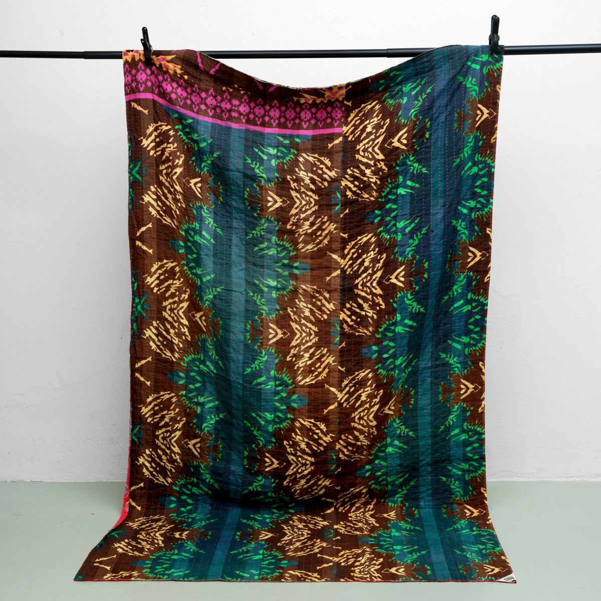 Unika sari kantha tæppe 120 x 200 cm