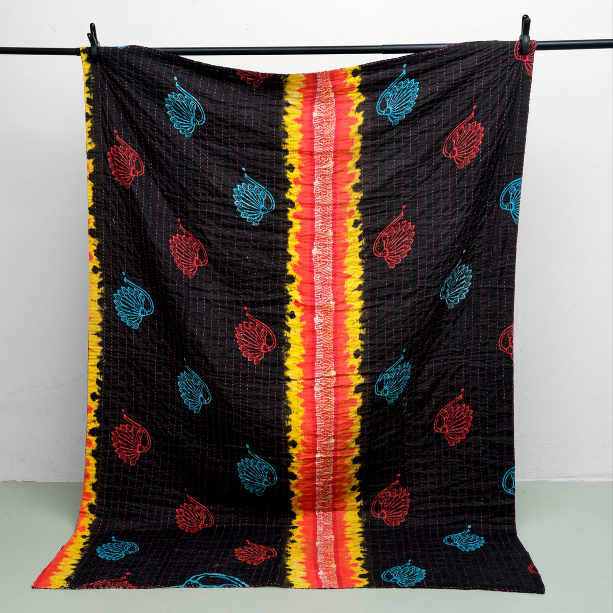 Unika sari kantha tæppe 140 x 200 cm
