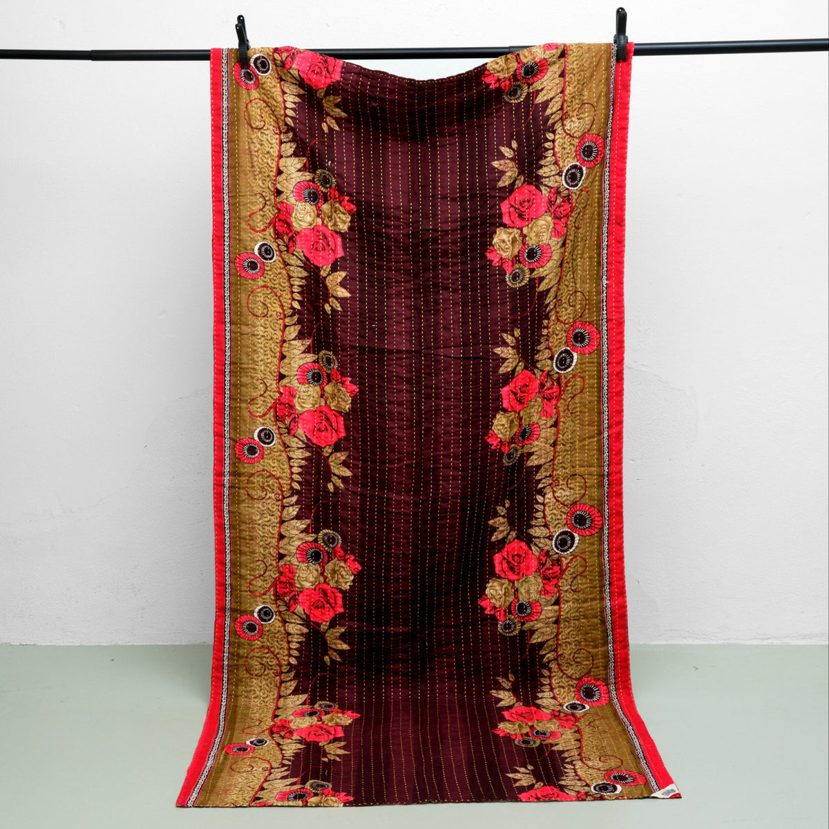 Unika sari kantha tæppe 100 x 200 cm