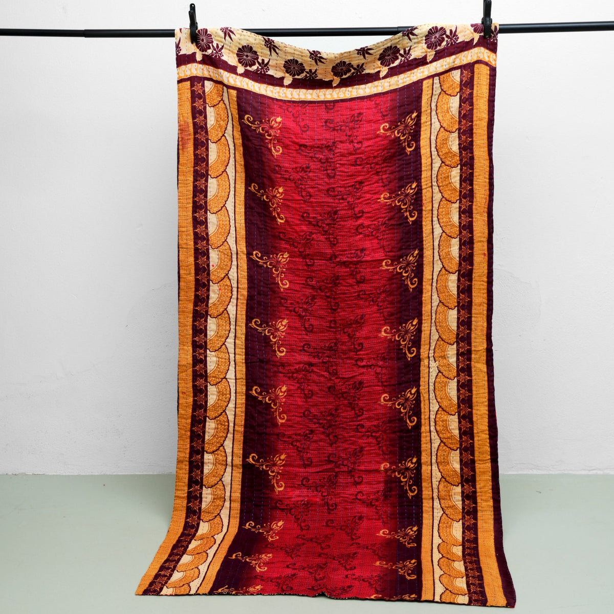 Unika sari kantha tæppe 100 x 200 cm