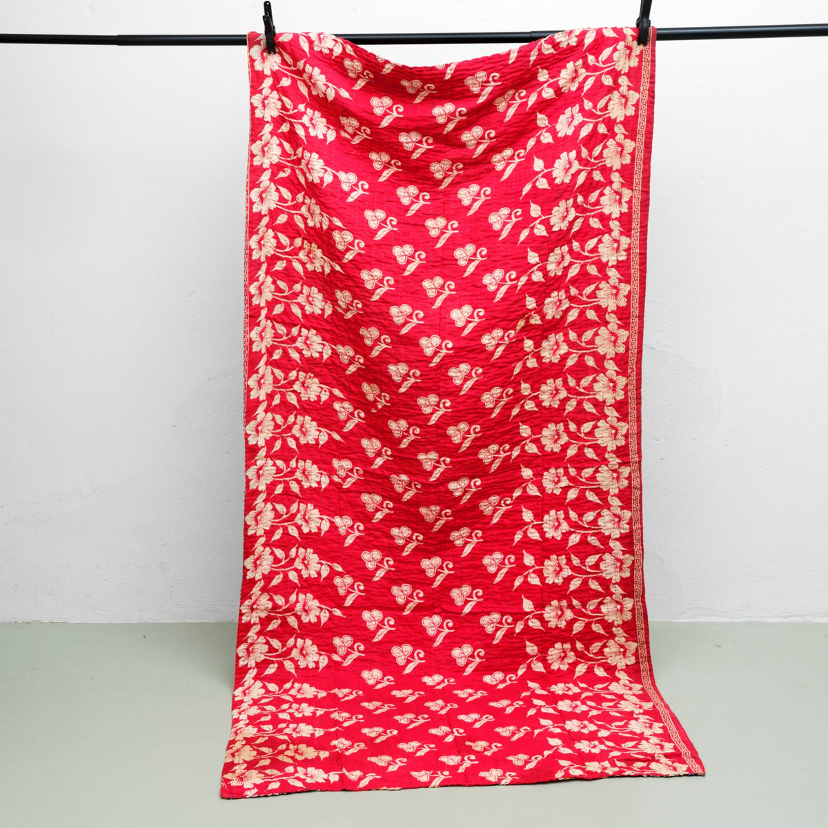 Unika sari kantha tæppe 100 x 200 cm