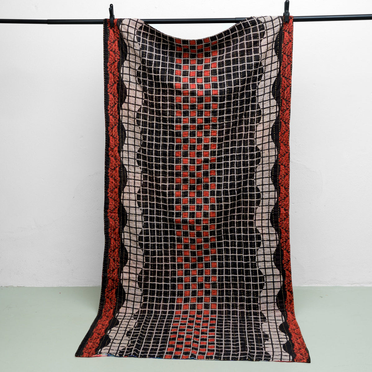 Unika sari kantha tæppe 100 x 200 cm