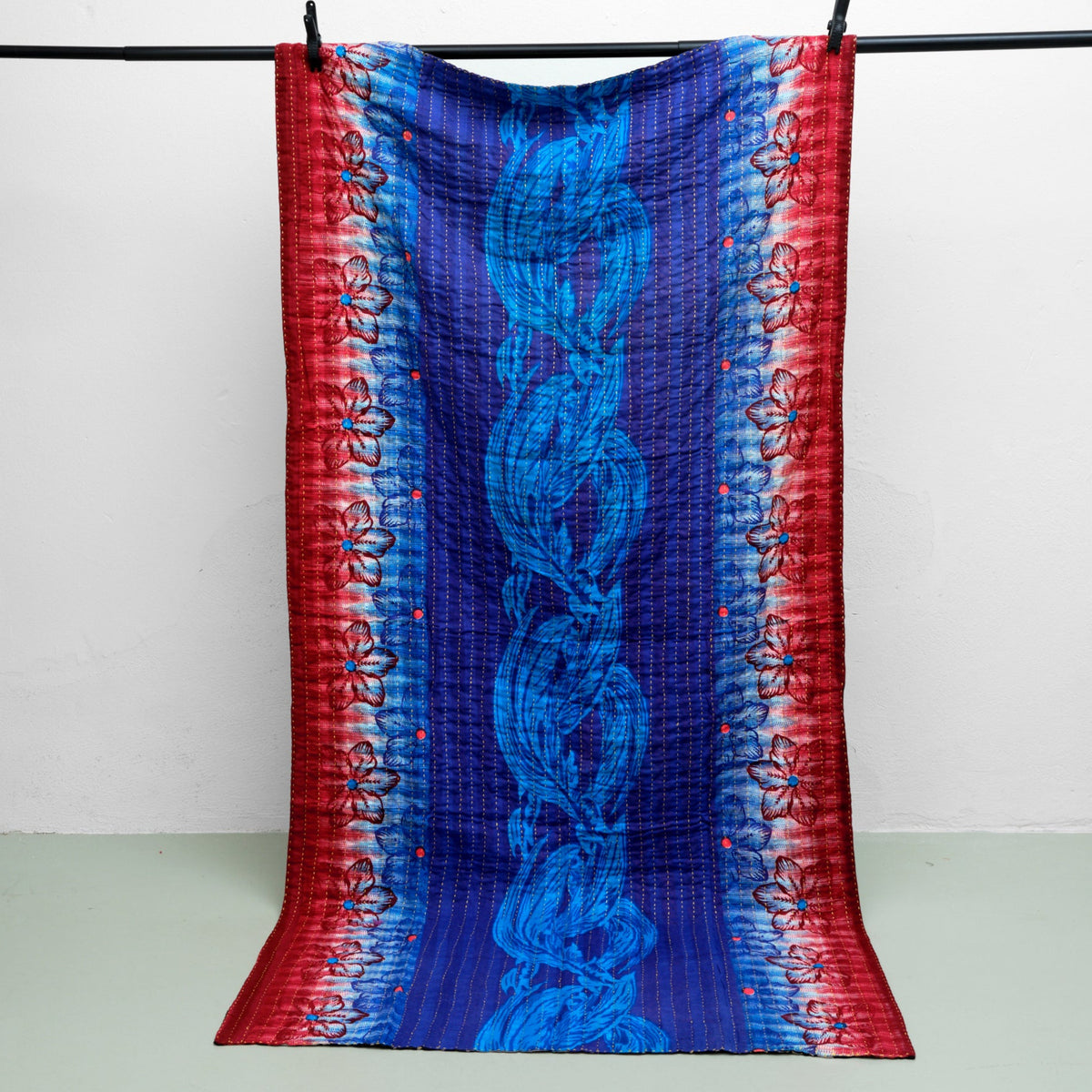 Unika sari kantha tæppe 100 x 200 cm