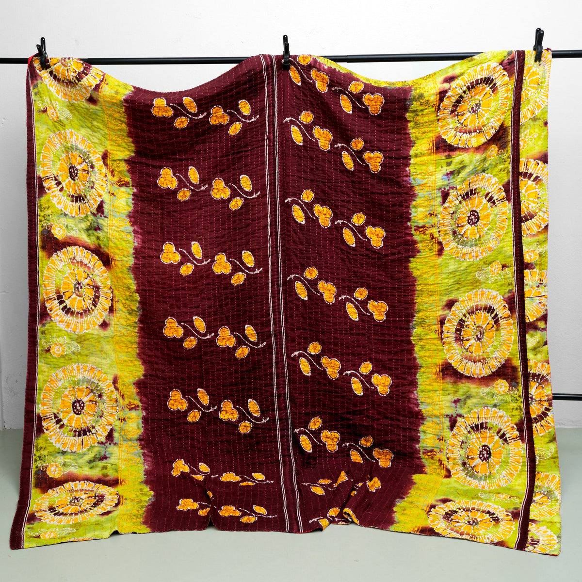 Unika sari kantha tæppe 200 x 200 cm