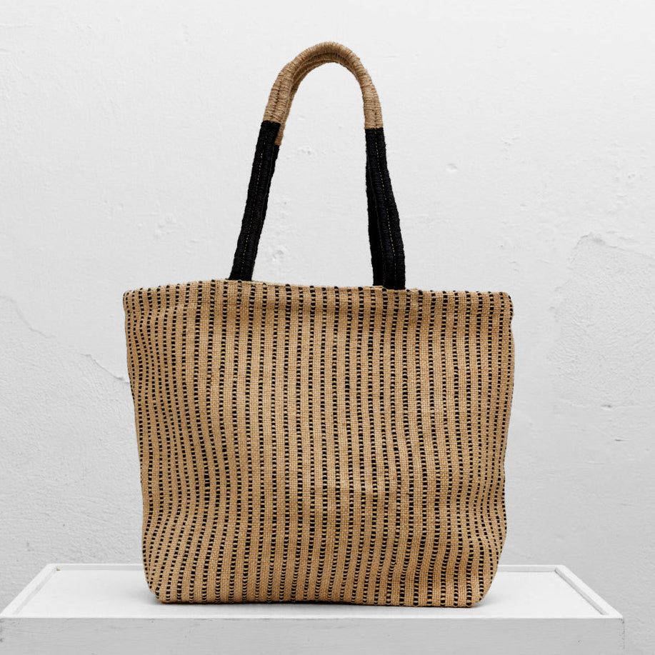 Shopper (sort-stribet jute)