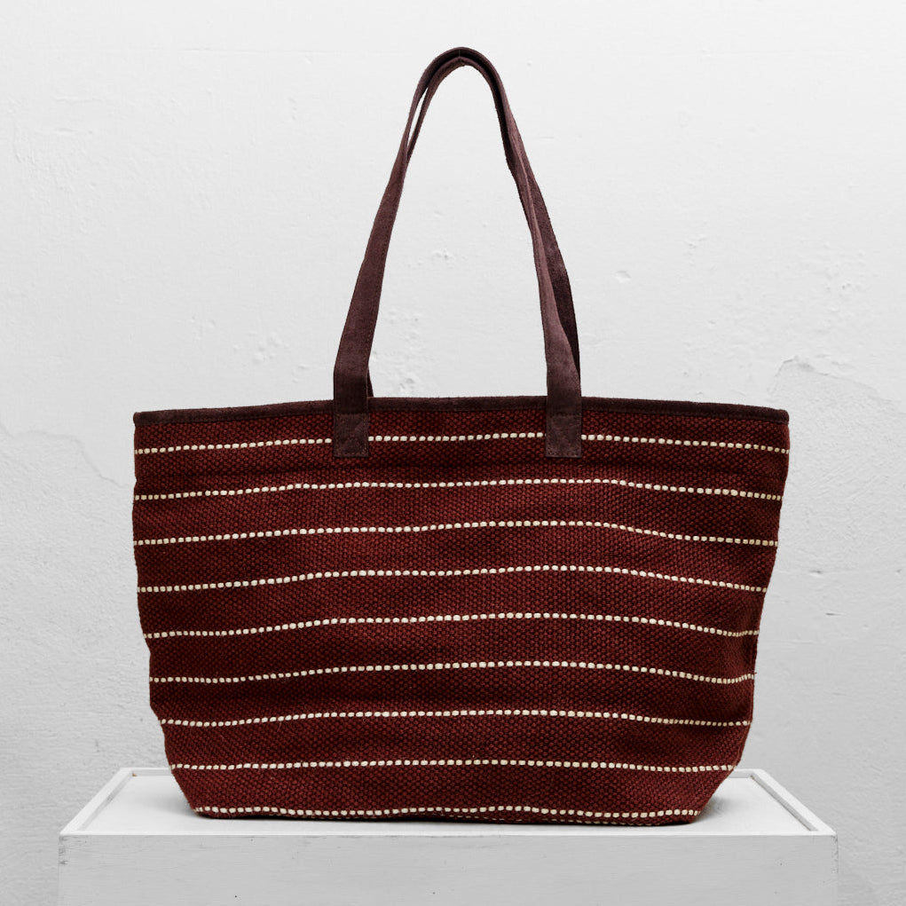 Weekend bag (blue striped with zipper)