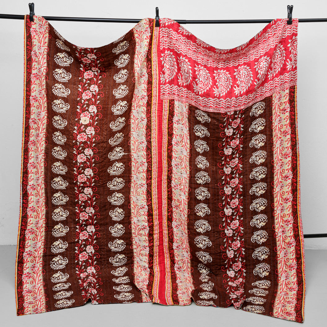 Unika sari kantha tæppe 200 x 200 cm