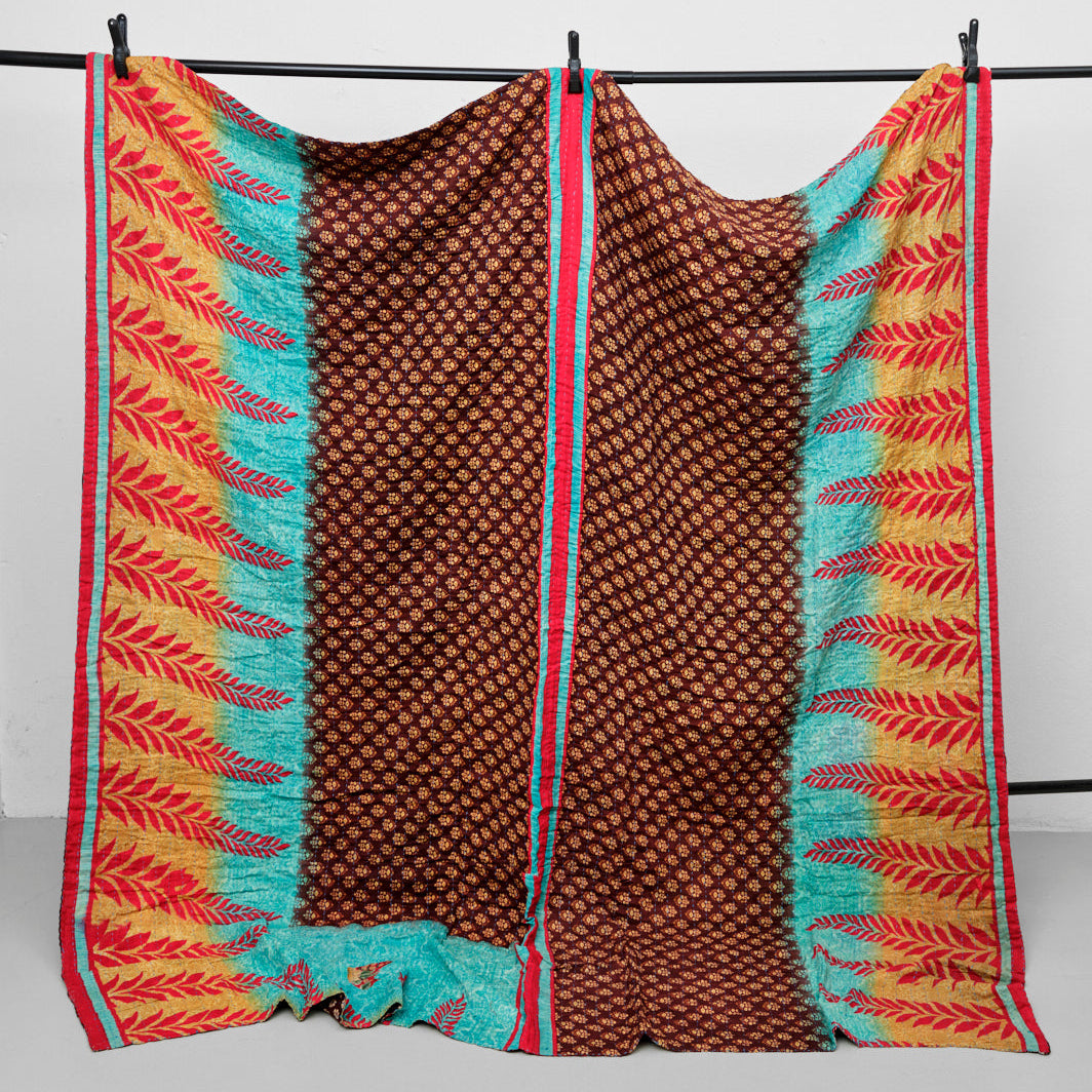 Unika sari kantha tæppe 200 x 200 cm