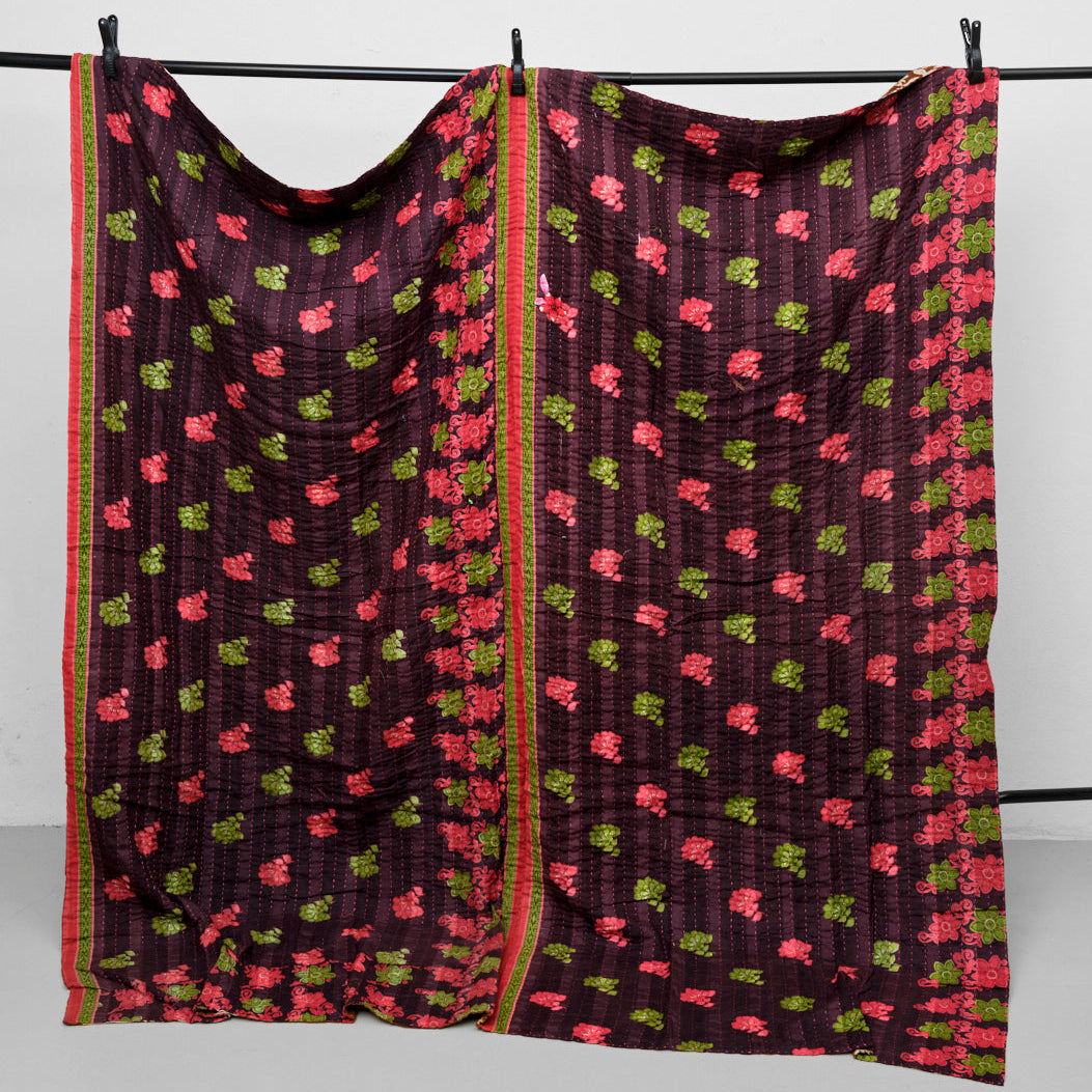 Unika sari kantha tæppe 200 x 200 cm