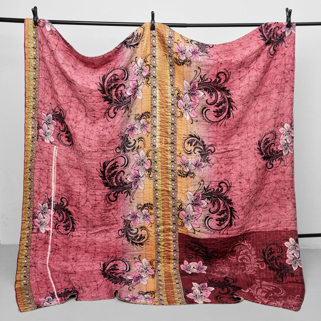 Unika sari kantha tæppe 200 x 200 cm